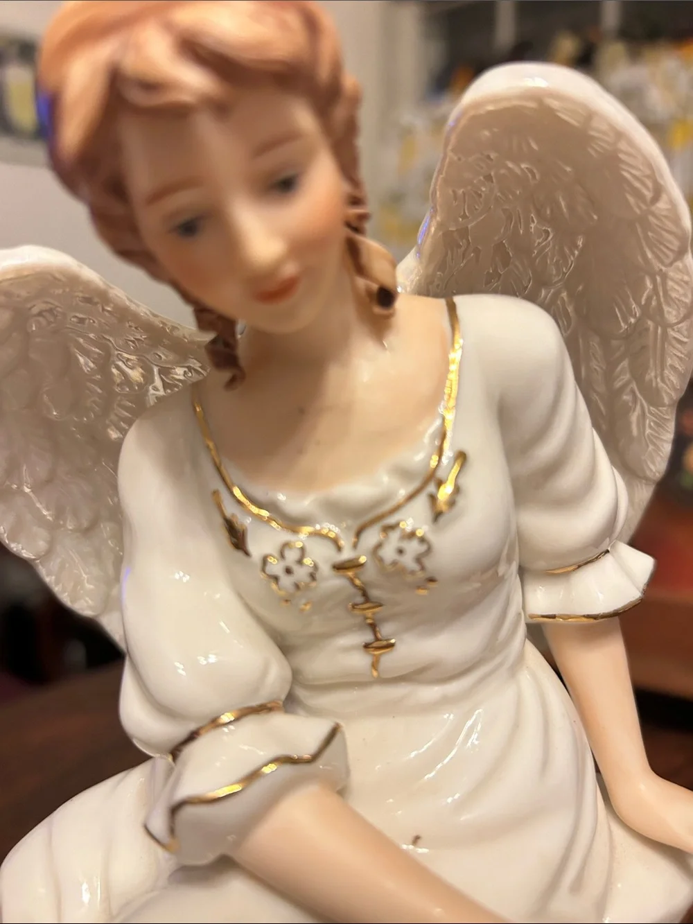 Vintage O’Well Euc Granduer Noel Angel with Cherub and dove porcelain
